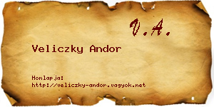 Veliczky Andor névjegykártya