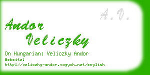 andor veliczky business card